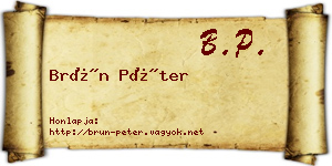 Brün Péter névjegykártya